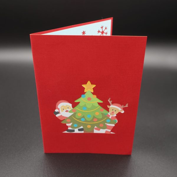 3D Pop up Greeting Card - Christmas Tree Santa Claus Reindeer