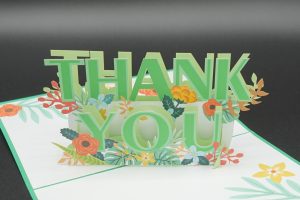 3D Pop up Greeting Card - Thank you - Friend Colleagues