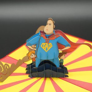 3D Pop up Greeting Card - Super Dad Superman Father's Day - Father's Birthday