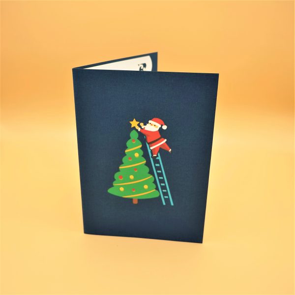 3D Pop up Greeting Card - Christmas Tree Santa Claus Reindeer - Image 6