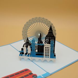 3D Pop up Greeting Card - London Skyline Big Beg London Eye Westminster