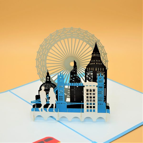 3D Pop up Greeting Card - London Skyline Big Beg London Eye Westminster