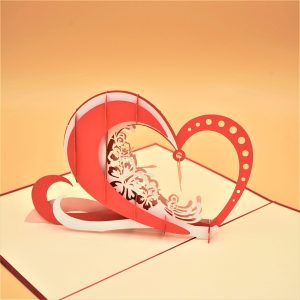 3D Pop up Greeting Card – Love Couple Valentines Heart