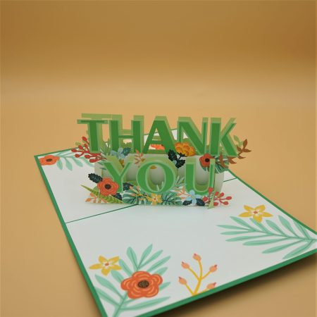 3D Pop up Greeting Card - Thank you - Friend Colleagues