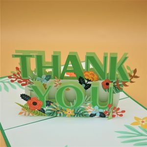 3D Pop up Greeting Card – Thank you – Friend Colleagues