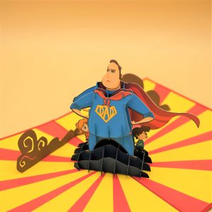 3D Pop up Greeting Card - Super Dad Superman Father's Day - Father's Birthday