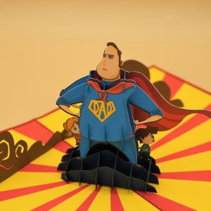 3D Pop up Greeting Card - Super Dad Superman Father's Day - Father's Birthday