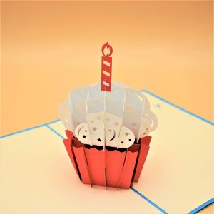 3D Pop up Greeting Card – Birthday Cake – Happy Birthday – Candles – Cupcake